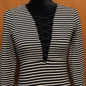 Low cut striped dress